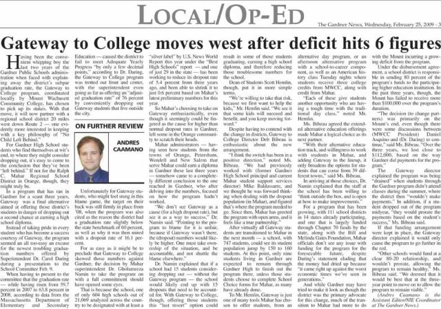 The Gardner News, On Further Review