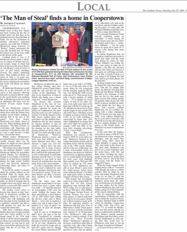 The Gardner News, Entertainment