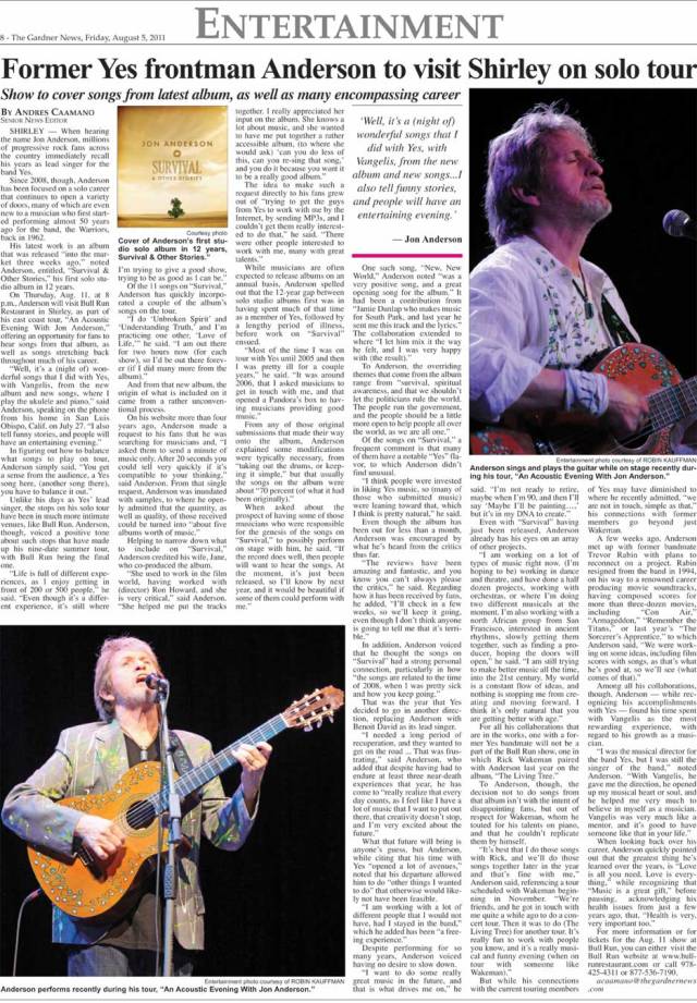 The Gardner News, Entertainment