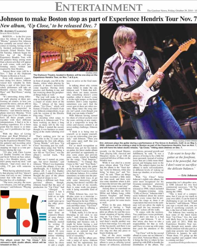 The Gardner News, Entertainment