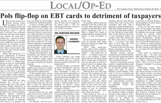 The Gardner News, On Further Review